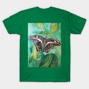 Black and white butterfly watercolour painting T-Shirt